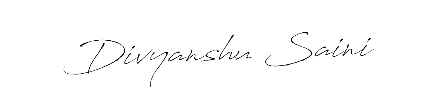 Make a beautiful signature design for name Divyanshu Saini. With this signature (Antro_Vectra) style, you can create a handwritten signature for free. Divyanshu Saini signature style 6 images and pictures png