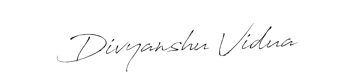 Create a beautiful signature design for name Divyanshu Vidua. With this signature (Antro_Vectra) fonts, you can make a handwritten signature for free. Divyanshu Vidua signature style 6 images and pictures png