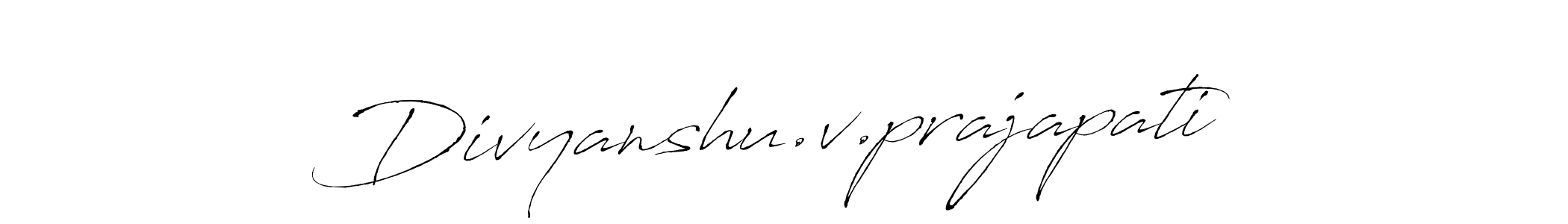 How to make Divyanshu.v.prajapati name signature. Use Antro_Vectra style for creating short signs online. This is the latest handwritten sign. Divyanshu.v.prajapati signature style 6 images and pictures png