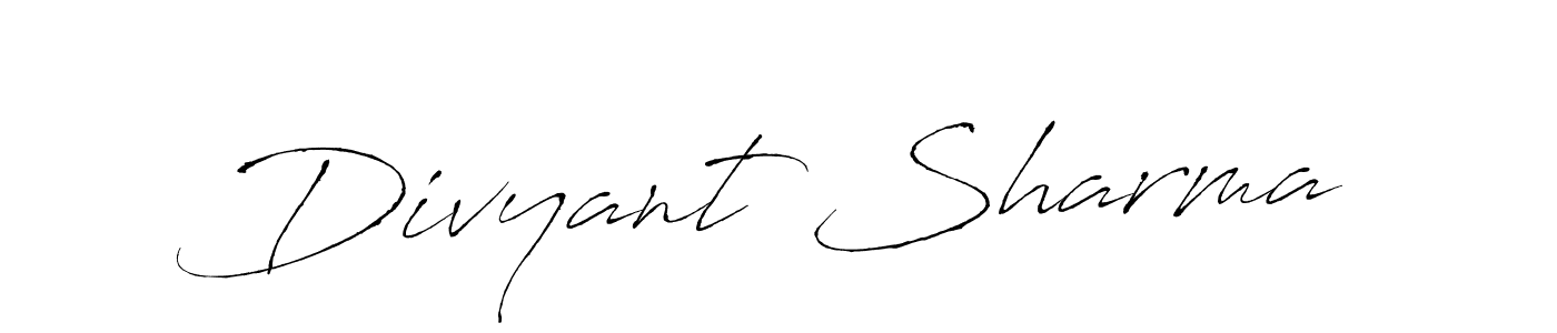 Design your own signature with our free online signature maker. With this signature software, you can create a handwritten (Antro_Vectra) signature for name Divyant Sharma. Divyant Sharma signature style 6 images and pictures png