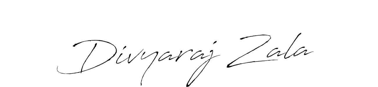 How to make Divyaraj Zala name signature. Use Antro_Vectra style for creating short signs online. This is the latest handwritten sign. Divyaraj Zala signature style 6 images and pictures png