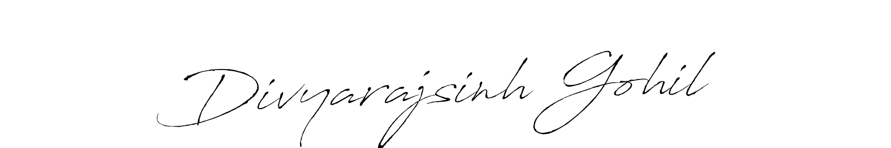 Make a beautiful signature design for name Divyarajsinh Gohil. With this signature (Antro_Vectra) style, you can create a handwritten signature for free. Divyarajsinh Gohil signature style 6 images and pictures png