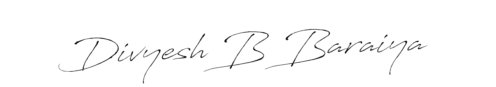 Divyesh B Baraiya stylish signature style. Best Handwritten Sign (Antro_Vectra) for my name. Handwritten Signature Collection Ideas for my name Divyesh B Baraiya. Divyesh B Baraiya signature style 6 images and pictures png