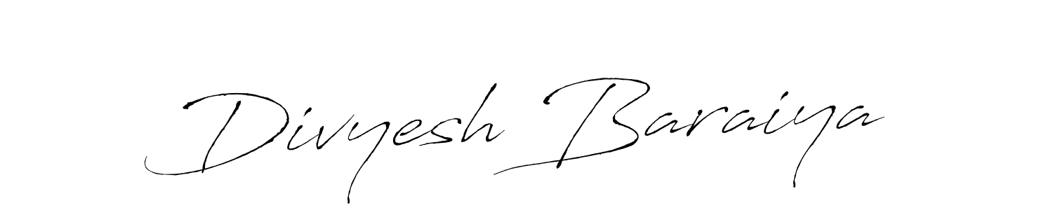 Divyesh Baraiya stylish signature style. Best Handwritten Sign (Antro_Vectra) for my name. Handwritten Signature Collection Ideas for my name Divyesh Baraiya. Divyesh Baraiya signature style 6 images and pictures png