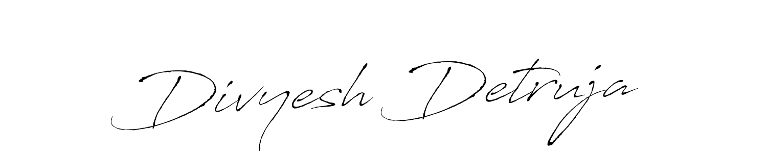 Create a beautiful signature design for name Divyesh Detruja. With this signature (Antro_Vectra) fonts, you can make a handwritten signature for free. Divyesh Detruja signature style 6 images and pictures png