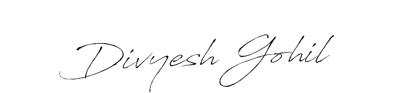 Design your own signature with our free online signature maker. With this signature software, you can create a handwritten (Antro_Vectra) signature for name Divyesh Gohil. Divyesh Gohil signature style 6 images and pictures png