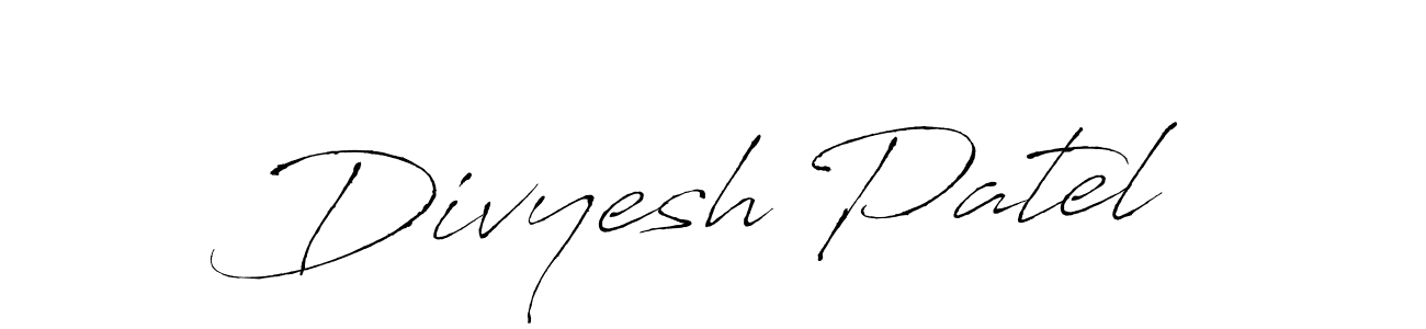 How to make Divyesh Patel name signature. Use Antro_Vectra style for creating short signs online. This is the latest handwritten sign. Divyesh Patel signature style 6 images and pictures png