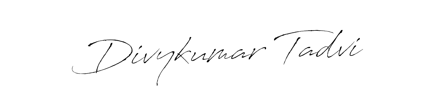 How to make Divykumar Tadvi name signature. Use Antro_Vectra style for creating short signs online. This is the latest handwritten sign. Divykumar Tadvi signature style 6 images and pictures png