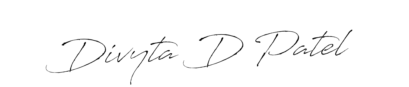 Create a beautiful signature design for name Divyta D Patel. With this signature (Antro_Vectra) fonts, you can make a handwritten signature for free. Divyta D Patel signature style 6 images and pictures png