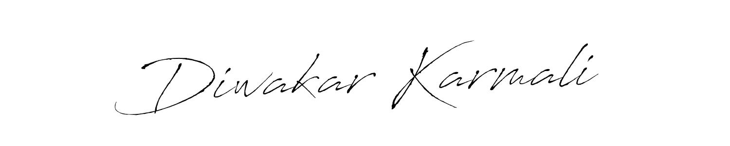 You should practise on your own different ways (Antro_Vectra) to write your name (Diwakar Karmali) in signature. don't let someone else do it for you. Diwakar Karmali signature style 6 images and pictures png