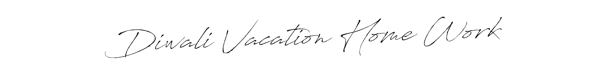 Make a beautiful signature design for name Diwali Vacation Home Work. With this signature (Antro_Vectra) style, you can create a handwritten signature for free. Diwali Vacation Home Work signature style 6 images and pictures png