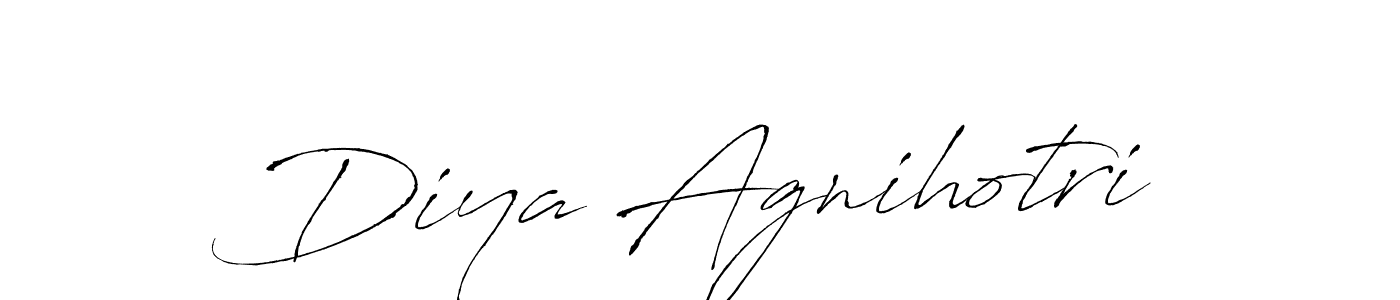 How to make Diya Agnihotri signature? Antro_Vectra is a professional autograph style. Create handwritten signature for Diya Agnihotri name. Diya Agnihotri signature style 6 images and pictures png