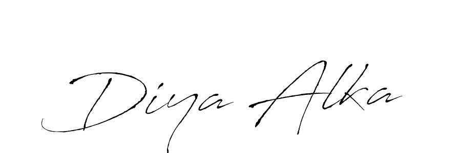 Design your own signature with our free online signature maker. With this signature software, you can create a handwritten (Antro_Vectra) signature for name Diya Alka. Diya Alka signature style 6 images and pictures png