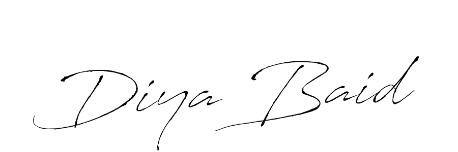 Design your own signature with our free online signature maker. With this signature software, you can create a handwritten (Antro_Vectra) signature for name Diya Baid. Diya Baid signature style 6 images and pictures png