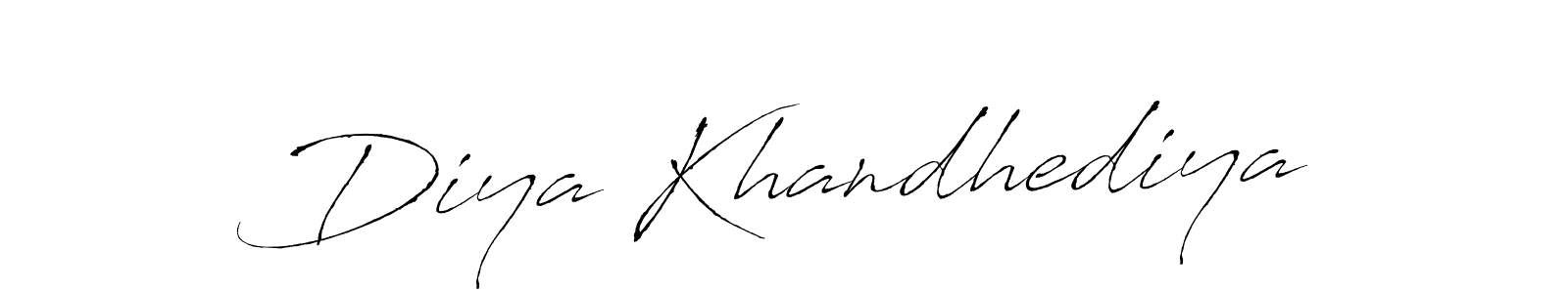 Also we have Diya Khandhediya name is the best signature style. Create professional handwritten signature collection using Antro_Vectra autograph style. Diya Khandhediya signature style 6 images and pictures png