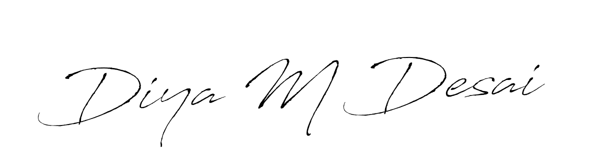 Design your own signature with our free online signature maker. With this signature software, you can create a handwritten (Antro_Vectra) signature for name Diya M Desai. Diya M Desai signature style 6 images and pictures png