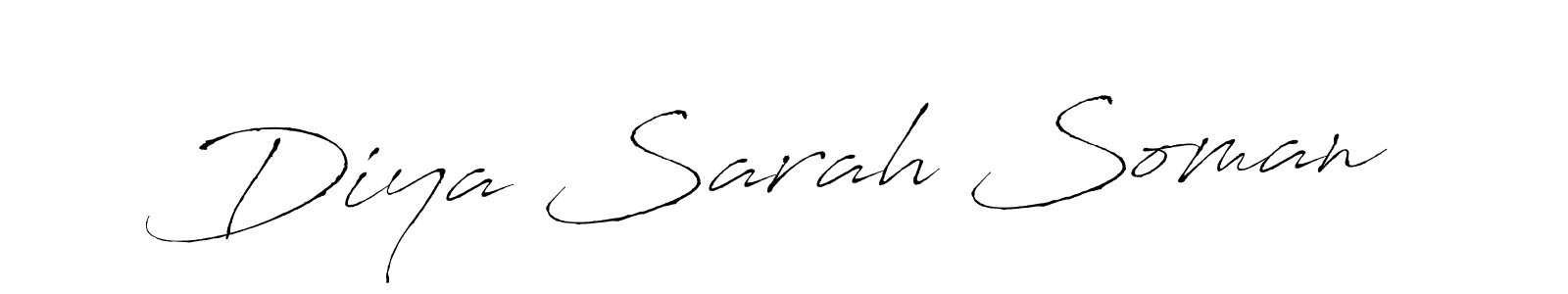 This is the best signature style for the Diya Sarah Soman name. Also you like these signature font (Antro_Vectra). Mix name signature. Diya Sarah Soman signature style 6 images and pictures png