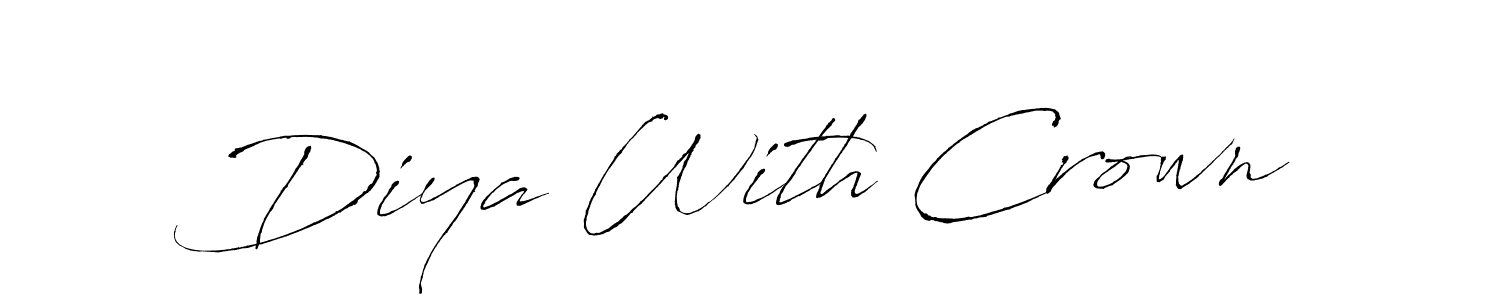 Make a beautiful signature design for name Diya With Crown. With this signature (Antro_Vectra) style, you can create a handwritten signature for free. Diya With Crown signature style 6 images and pictures png