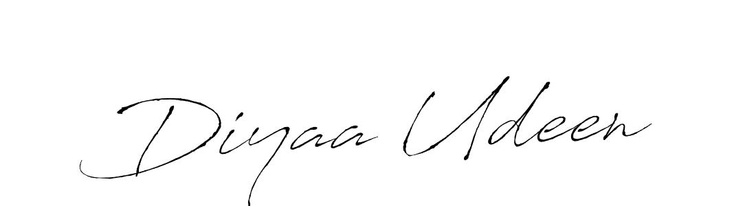 Design your own signature with our free online signature maker. With this signature software, you can create a handwritten (Antro_Vectra) signature for name Diyaa Udeen. Diyaa Udeen signature style 6 images and pictures png