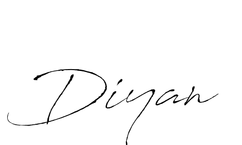 Use a signature maker to create a handwritten signature online. With this signature software, you can design (Antro_Vectra) your own signature for name Diyan. Diyan signature style 6 images and pictures png