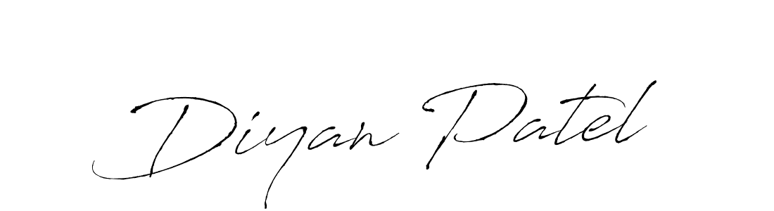 The best way (Antro_Vectra) to make a short signature is to pick only two or three words in your name. The name Diyan Patel include a total of six letters. For converting this name. Diyan Patel signature style 6 images and pictures png