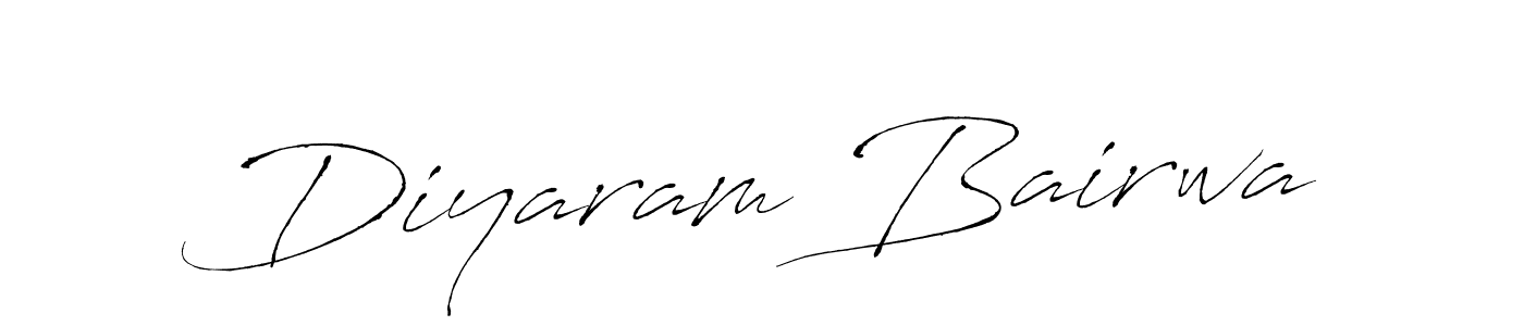 The best way (Antro_Vectra) to make a short signature is to pick only two or three words in your name. The name Diyaram Bairwa include a total of six letters. For converting this name. Diyaram Bairwa signature style 6 images and pictures png