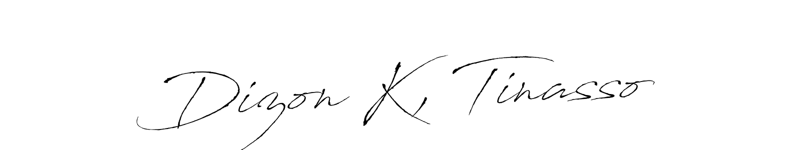 Create a beautiful signature design for name Dizon K, Tinasso. With this signature (Antro_Vectra) fonts, you can make a handwritten signature for free. Dizon K, Tinasso signature style 6 images and pictures png