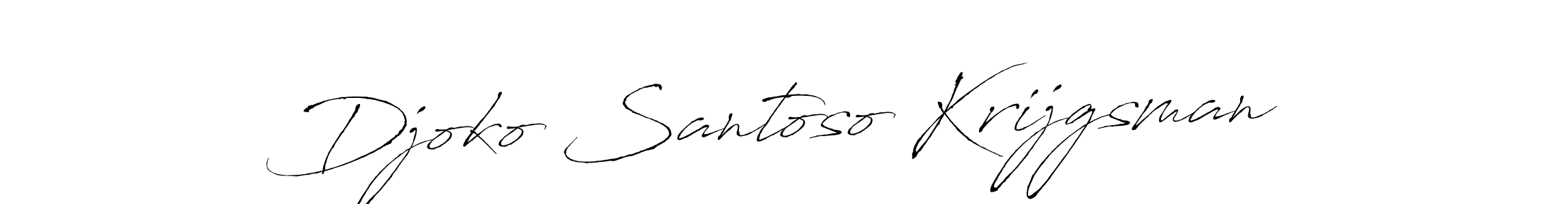 How to make Djoko Santoso Krijgsman name signature. Use Antro_Vectra style for creating short signs online. This is the latest handwritten sign. Djoko Santoso Krijgsman signature style 6 images and pictures png