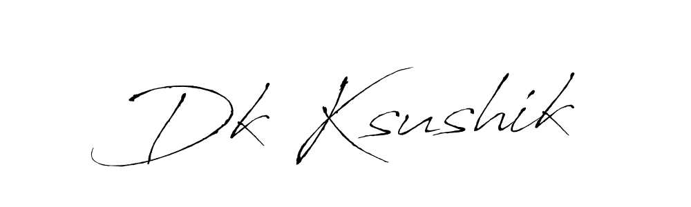 Create a beautiful signature design for name Dk Ksushik. With this signature (Antro_Vectra) fonts, you can make a handwritten signature for free. Dk Ksushik signature style 6 images and pictures png