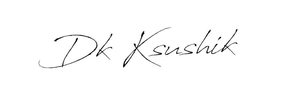 Create a beautiful signature design for name Dk Ksushik. With this signature (Antro_Vectra) fonts, you can make a handwritten signature for free. Dk Ksushik signature style 6 images and pictures png