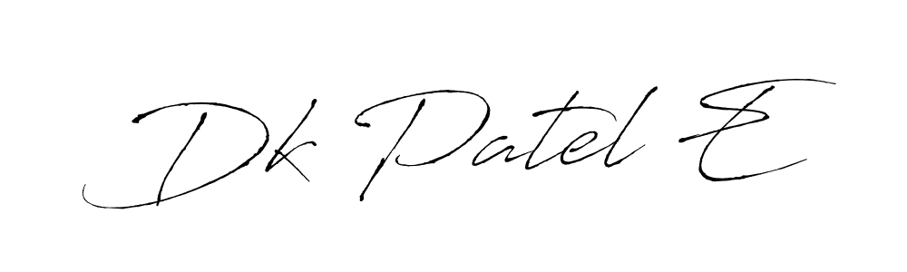 How to make Dk Patel E name signature. Use Antro_Vectra style for creating short signs online. This is the latest handwritten sign. Dk Patel E signature style 6 images and pictures png