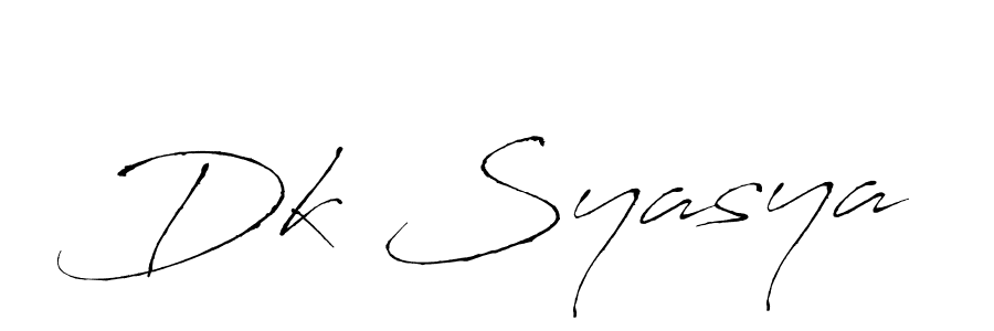 How to make Dk Syasya signature? Antro_Vectra is a professional autograph style. Create handwritten signature for Dk Syasya name. Dk Syasya signature style 6 images and pictures png