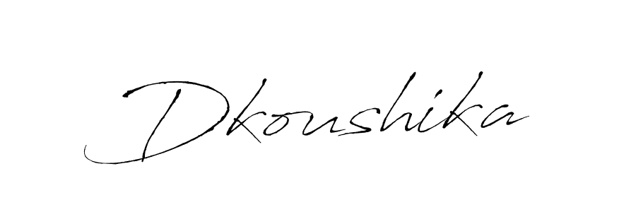 How to make Dkoushika signature? Antro_Vectra is a professional autograph style. Create handwritten signature for Dkoushika name. Dkoushika signature style 6 images and pictures png