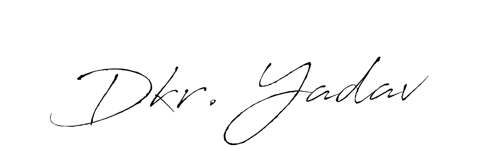 Similarly Antro_Vectra is the best handwritten signature design. Signature creator online .You can use it as an online autograph creator for name Dkr. Yadav. Dkr. Yadav signature style 6 images and pictures png