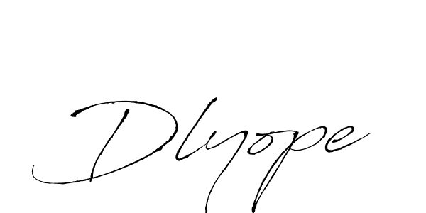 Make a beautiful signature design for name Dlyope. With this signature (Antro_Vectra) style, you can create a handwritten signature for free. Dlyope signature style 6 images and pictures png