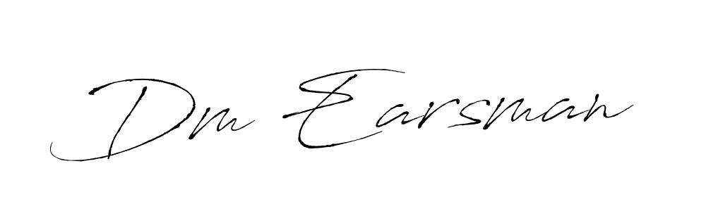 How to make Dm Earsman signature? Antro_Vectra is a professional autograph style. Create handwritten signature for Dm Earsman name. Dm Earsman signature style 6 images and pictures png