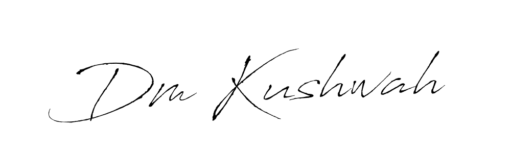 Antro_Vectra is a professional signature style that is perfect for those who want to add a touch of class to their signature. It is also a great choice for those who want to make their signature more unique. Get Dm Kushwah name to fancy signature for free. Dm Kushwah signature style 6 images and pictures png