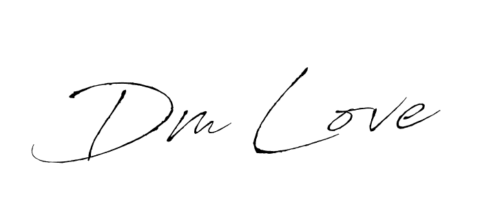 Use a signature maker to create a handwritten signature online. With this signature software, you can design (Antro_Vectra) your own signature for name Dm Love. Dm Love signature style 6 images and pictures png