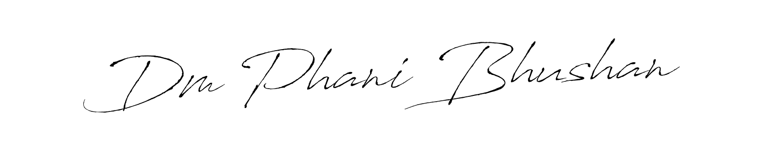 Design your own signature with our free online signature maker. With this signature software, you can create a handwritten (Antro_Vectra) signature for name Dm Phani Bhushan. Dm Phani Bhushan signature style 6 images and pictures png