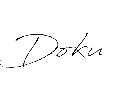 Design your own signature with our free online signature maker. With this signature software, you can create a handwritten (Antro_Vectra) signature for name Doku. Doku signature style 6 images and pictures png