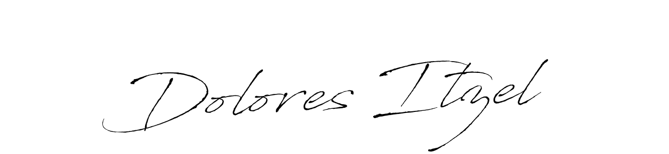 How to make Dolores Itzel name signature. Use Antro_Vectra style for creating short signs online. This is the latest handwritten sign. Dolores Itzel signature style 6 images and pictures png