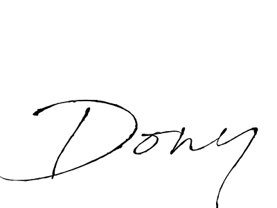 Use a signature maker to create a handwritten signature online. With this signature software, you can design (Antro_Vectra) your own signature for name Dony. Dony signature style 6 images and pictures png