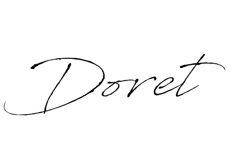 Design your own signature with our free online signature maker. With this signature software, you can create a handwritten (Antro_Vectra) signature for name Doret. Doret signature style 6 images and pictures png