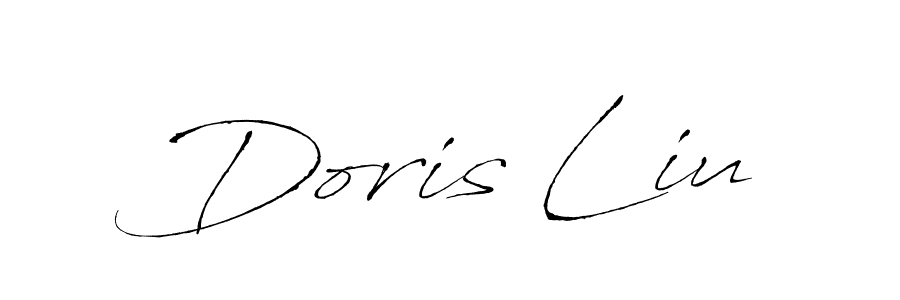 How to make Doris Liu name signature. Use Antro_Vectra style for creating short signs online. This is the latest handwritten sign. Doris Liu signature style 6 images and pictures png