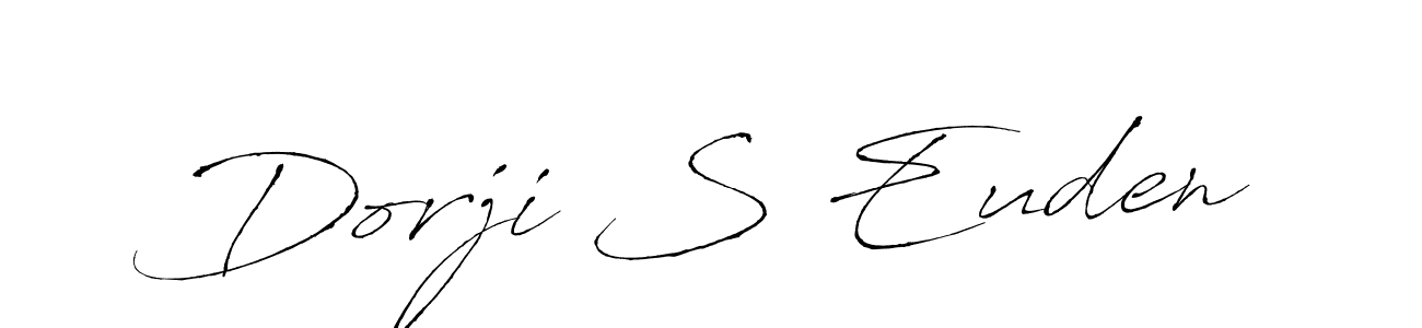 The best way (Antro_Vectra) to make a short signature is to pick only two or three words in your name. The name Dorji S Euden include a total of six letters. For converting this name. Dorji S Euden signature style 6 images and pictures png