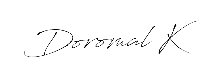 Make a beautiful signature design for name Doromal K. With this signature (Antro_Vectra) style, you can create a handwritten signature for free. Doromal K signature style 6 images and pictures png