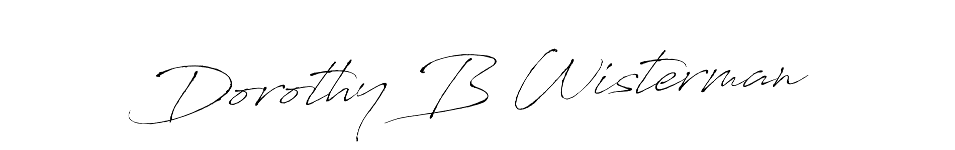 Similarly Antro_Vectra is the best handwritten signature design. Signature creator online .You can use it as an online autograph creator for name Dorothy B Wisterman. Dorothy B Wisterman signature style 6 images and pictures png