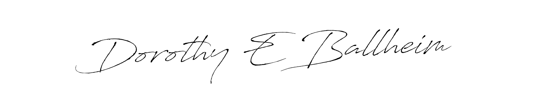 How to make Dorothy E Ballheim name signature. Use Antro_Vectra style for creating short signs online. This is the latest handwritten sign. Dorothy E Ballheim signature style 6 images and pictures png