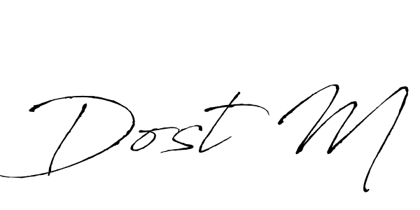 Make a beautiful signature design for name Dost M. With this signature (Antro_Vectra) style, you can create a handwritten signature for free. Dost M signature style 6 images and pictures png