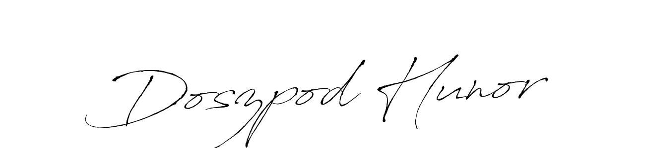 Similarly Antro_Vectra is the best handwritten signature design. Signature creator online .You can use it as an online autograph creator for name Doszpod Hunor. Doszpod Hunor signature style 6 images and pictures png